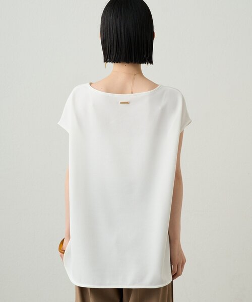 LOUNGEDRESS(ラウンジドレス)の「《1枚できれい見え/イージーケア》カットジョーゼットフレンチブラウス(シャツ/ブラウス・レディース・ネイビー/ベージュ/オフホワイト/ブラック・FREE)」の18枚目の写真