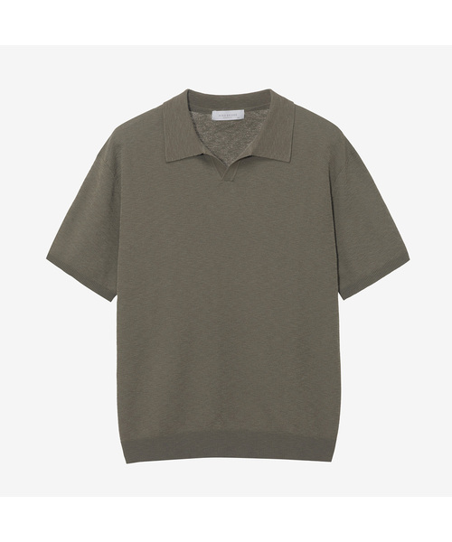 MINDBRIDGE(マインドブリッジ)の「リネンライクカラー半袖ニット - 4カラー(Tシャツ/カットソー・メンズ・スカイブルー/ネイビー/カーキ/アイボリー・100/110/95/105)」の2枚目の写真
