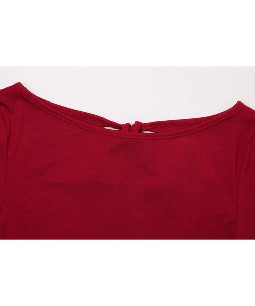 EIGHTHMONTH（エイスマンス）の「バックオープンリボントップス EM26s068【EIGHTHMONTH】（Tシャツ/カットソー・レディース・レッド/ブラック・S/M）」の12枚目の写真