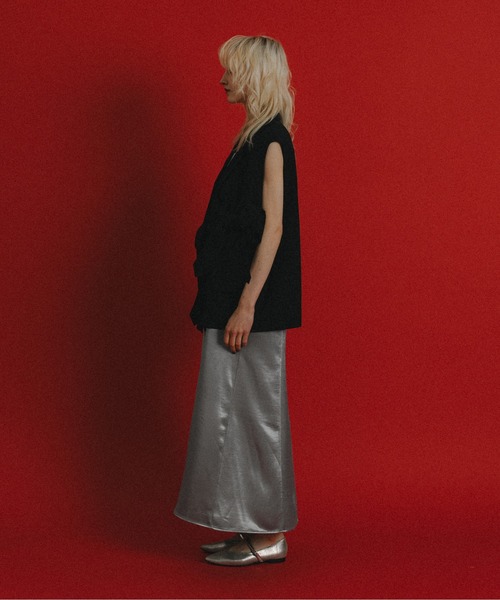 et.UNiVER(エトユニベール)の「Ribbon JK+Satin OP(ドレス・レディース・ブラック×グレー/ブラウン系1・LARGE/MEDIUM/SMALL)」の4枚目の写真