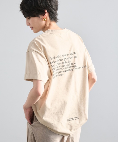 BARNYARDSTORM（バンヤードストーム）の「BARNYARDSTORM / ドライ天竺バックロゴT【吸水速乾 / JAPAN FABRIC】（Tシャツ/カットソー・レディース・ベージュ/ホワイト/グリーン・FREE）」の3枚目の写真