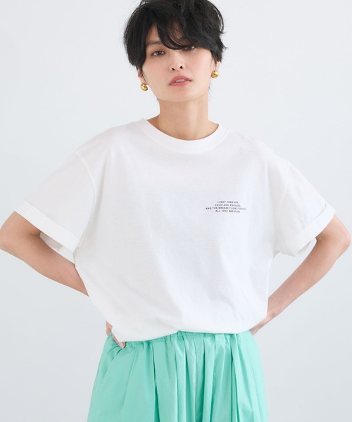 BARNYARDSTORM（バンヤードストーム）の「BARNYARDSTORM / ドライ天竺バックロゴT【吸水速乾 / JAPAN FABRIC】（Tシャツ/カットソー・レディース・ベージュ/ホワイト/グリーン・FREE）」の13枚目の写真