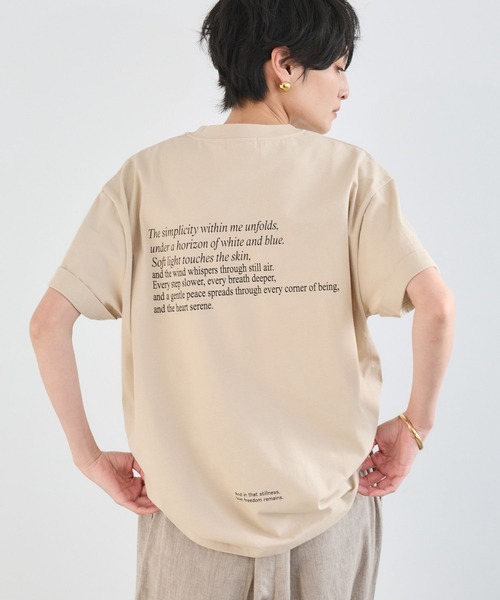 BARNYARDSTORM（バンヤードストーム）の「BARNYARDSTORM / ドライ天竺バックロゴT【吸水速乾 / JAPAN FABRIC】（Tシャツ/カットソー・レディース・ベージュ/ホワイト/グリーン・FREE）」の8枚目の写真