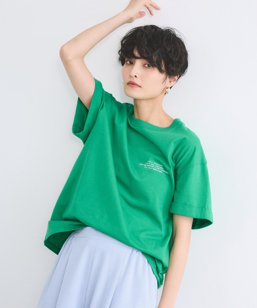 BARNYARDSTORM（バンヤードストーム）の「BARNYARDSTORM / ドライ天竺バックロゴT【吸水速乾 / JAPAN FABRIC】（Tシャツ/カットソー・レディース・ベージュ/ホワイト/グリーン・FREE）」の6枚目の写真