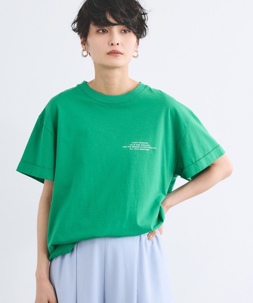 BARNYARDSTORM（バンヤードストーム）の「BARNYARDSTORM / ドライ天竺バックロゴT【吸水速乾 / JAPAN FABRIC】（Tシャツ/カットソー・レディース・ベージュ/ホワイト/グリーン・FREE）」の16枚目の写真