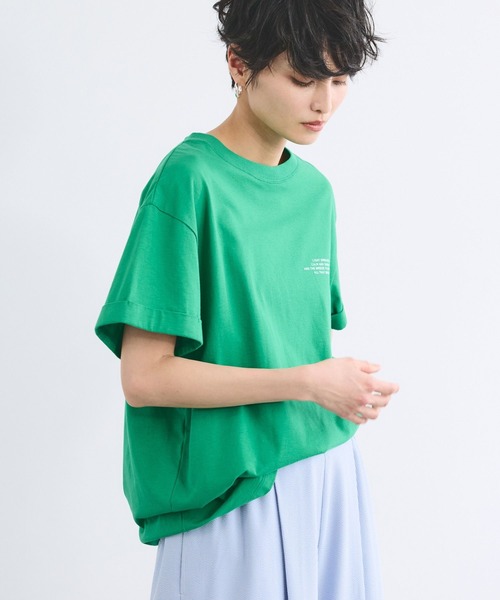 BARNYARDSTORM（バンヤードストーム）の「BARNYARDSTORM / ドライ天竺バックロゴT【吸水速乾 / JAPAN FABRIC】（Tシャツ/カットソー・レディース・ベージュ/ホワイト/グリーン・FREE）」の5枚目の写真