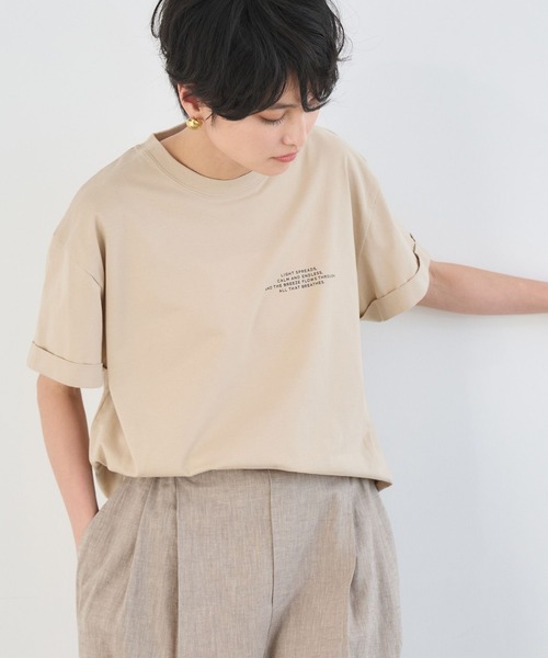 BARNYARDSTORM（バンヤードストーム）の「BARNYARDSTORM / ドライ天竺バックロゴT【吸水速乾 / JAPAN FABRIC】（Tシャツ/カットソー・レディース・ベージュ/ホワイト/グリーン・FREE）」の18枚目の写真