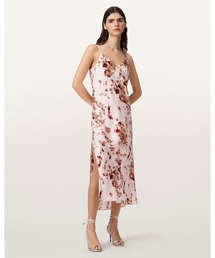MELODY FLORAL SILK BLEND MIDI SLIP DRESS | MELODY フローラル シルク ブレンド ミディ スリップ ドレス・ワンピース