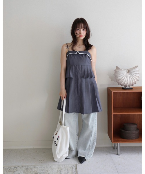 JUMELLE(ジュメロ)の「プリーツキャミワンピ(ワンピース・レディース・グレー/ベージュ・FREE)」の22枚目の写真