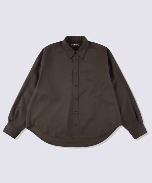 is-ness（イズネス）の「【is-ness】WOOL-POLY STANDARD SHIRT（シャツ/ブラウス・メンズ・ブラウン/ネイビー・L/M）」の2枚目の写真