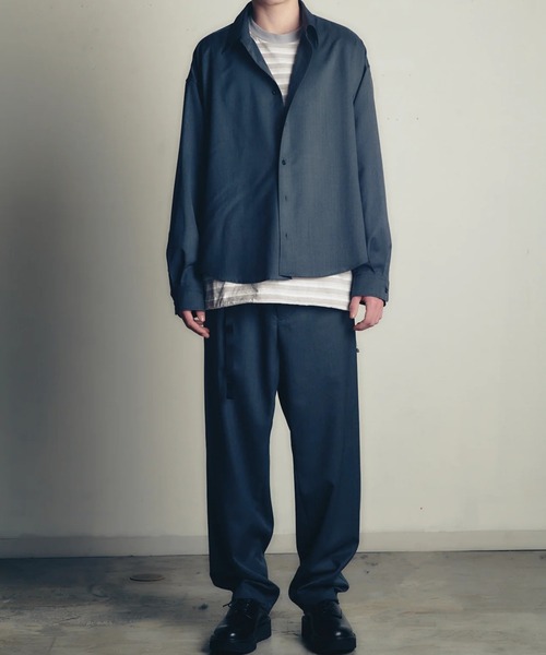 is-ness（イズネス）の「【is-ness】WOOL-POLY STANDARD SHIRT（シャツ/ブラウス・メンズ・ブラウン/ネイビー・L/M）」の3枚目の写真