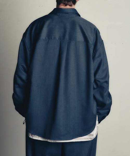 is-ness（イズネス）の「【is-ness】WOOL-POLY STANDARD SHIRT（シャツ/ブラウス・メンズ・ブラウン/ネイビー・L/M）」の4枚目の写真