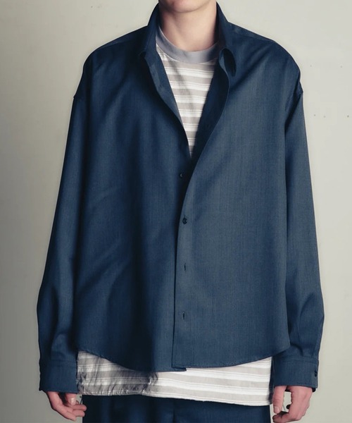is-ness（イズネス）の「【is-ness】WOOL-POLY STANDARD SHIRT（シャツ/ブラウス・メンズ・ブラウン/ネイビー・L/M）」の5枚目の写真