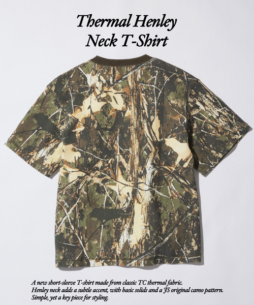 JOURNAL STANDARD（ジャーナルスタンダード）の「TC サーマル 半袖 ヘンリーネック Tシャツ（Tシャツ/カットソー・メンズ・ダークグリーン/カーキ/ブラック/ホワイト・LARGE/MEDIUM）」の5枚目の写真