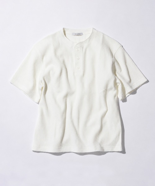 JOURNAL STANDARD(ジャーナルスタンダード)の「TC サーマル 半袖 ヘンリーネック Tシャツ(Tシャツ/カットソー・メンズ・ダークグリーン/カーキ/ブラック/ホワイト・LARGE/MEDIUM)」の1枚目の写真