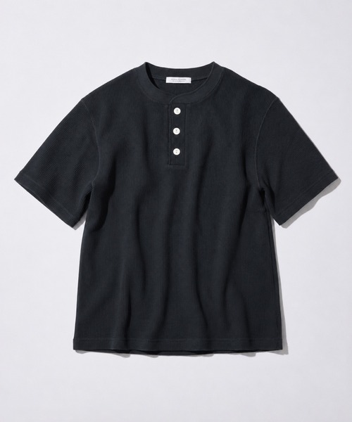 JOURNAL STANDARD(ジャーナルスタンダード)の「TC サーマル 半袖 ヘンリーネック Tシャツ(Tシャツ/カットソー・メンズ・ダークグリーン/カーキ/ブラック/ホワイト・LARGE/MEDIUM)」の2枚目の写真