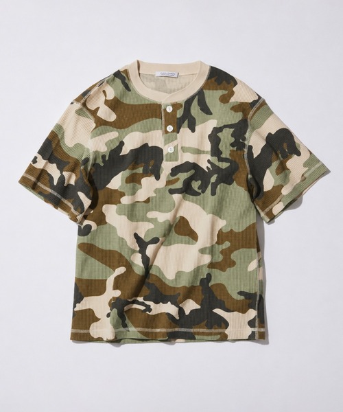 JOURNAL STANDARD(ジャーナルスタンダード)の「TC サーマル 半袖 ヘンリーネック Tシャツ(Tシャツ/カットソー・メンズ・ダークグリーン/カーキ/ブラック/ホワイト・LARGE/MEDIUM)」の3枚目の写真