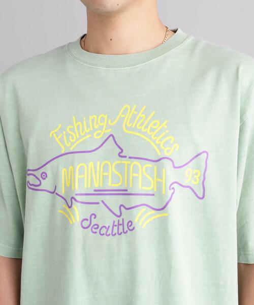 MANASTASH(マナスタッシュ)の「MANASTASH/マナスタッシュ PUMICE TEE NEON SIGN(Tシャツ/カットソー・メンズ・ライトグリーン/ホワイト/ブラック・L/S/XL/M)」の11枚目の写真