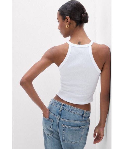 Intimissimi(インティミッシミ)の「Superiorコットン リブ クロップドトップ(タンクトップ・レディース・チェリーピンク/ライトブルー/ライラック/カーキ/ブラック/ホワイト/ダークベージュ・L/M/S)」の20枚目の写真