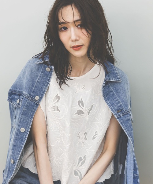 GLOBAL WORK(グローバルワーク)の「meets India/刺繍レースベスト/601191(ベスト・レディース・ブラック/ブラウン系その他6/ホワイト・FREE)」の6枚目の写真