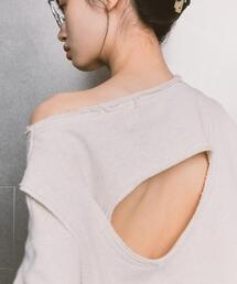 CODE A | back open half-sleeve sweat(Tシャツ/カットソー)