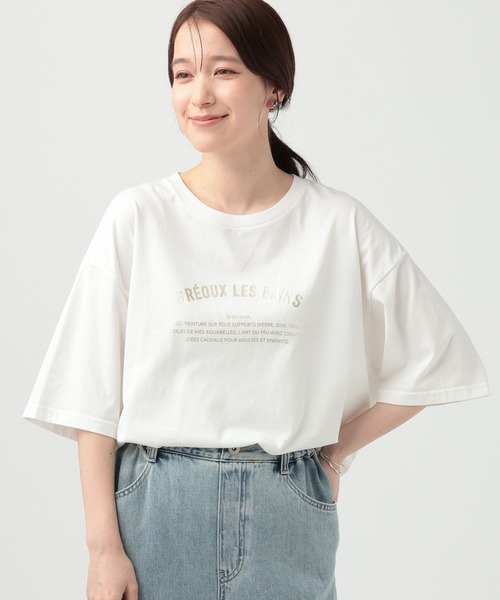 studio CLIP(スタディオクリップ)の「箔ロゴプリントTシャツ(Tシャツ/カットソー・レディース・ベージュ/オフホワイト/ブラウン・FREE)」の18枚目の写真