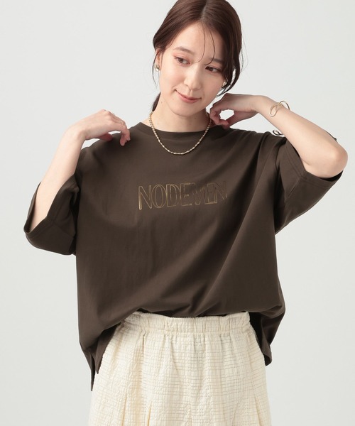 studio CLIP(スタディオクリップ)の「箔ロゴプリントTシャツ(Tシャツ/カットソー・レディース・ベージュ/オフホワイト/ブラウン・FREE)」の7枚目の写真