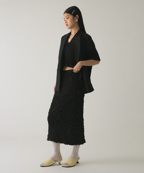 Ray BEAMS（レイビームス）の「カット シャーリング スカート（スカート・レディース・ブラック/レッド系その他2・ONE SIZE）」の4枚目の写真