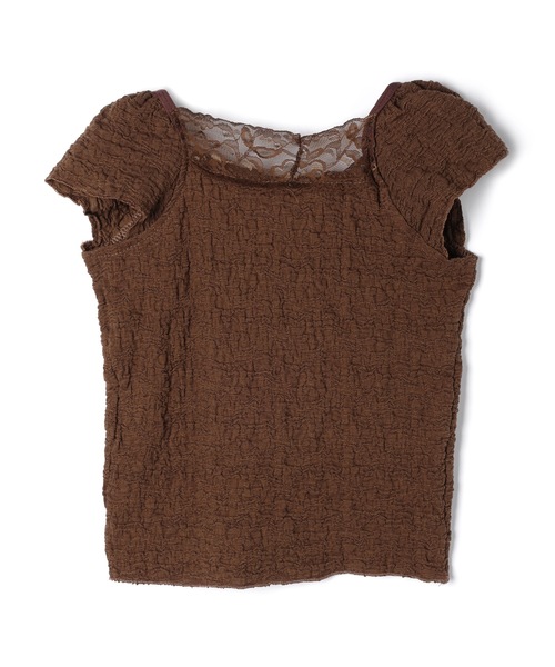 M DOLLY（エムドリー）の「Lace amelie ribbon shirring tops/レースアメリリボンシャーリングトップス（Tシャツ/カットソー・レディース・ブラウン/アイボリー・M/S）」の18枚目の写真