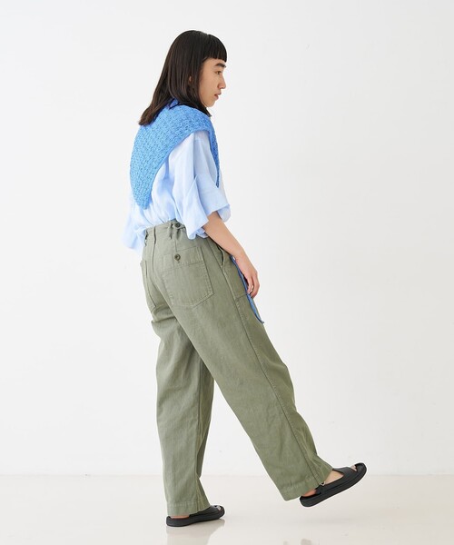 collex(コレックス)の「ギャザー&タック半袖リネンブラウス(シャツ/ブラウス・レディース・サックスブルー/ピンクベージュ・フリー)」の11枚目の写真