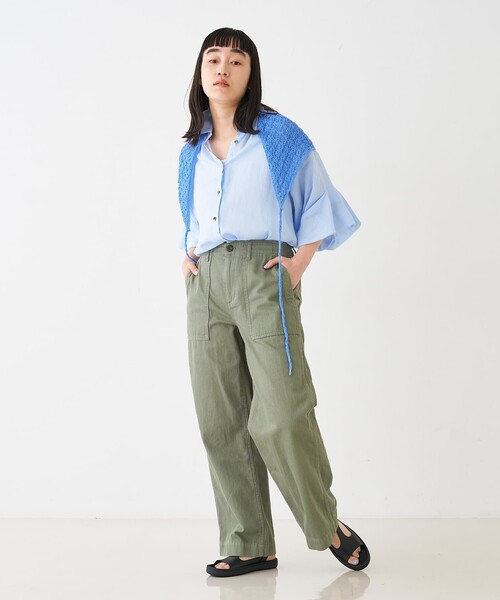 collex(コレックス)の「ギャザー&タック半袖リネンブラウス(シャツ/ブラウス・レディース・サックスブルー/ピンクベージュ・フリー)」の13枚目の写真