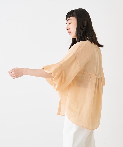 collex(コレックス)の「ギャザー&タック半袖リネンブラウス(シャツ/ブラウス・レディース・サックスブルー/ピンクベージュ・フリー)」の22枚目の写真