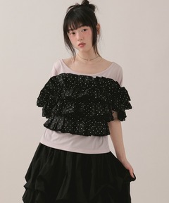 shirring frill top/シャーリングフリルトップス（Tシャツ/カットソー