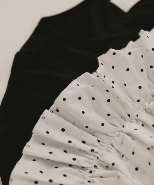 loin nuit(ロワンニュイ)の「frill docking tops / フリルドッキングトップス(Tシャツ/カットソー・レディース・アイボリー/ブラック/ピンク・FREE)」の8枚目の写真