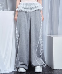 チュールフリルスカート付きスウェットパンツ