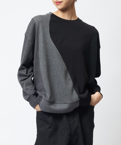 gomme(ゴム)の「ウェーブT(Tシャツ/カットソー・レディース・パープル/ブラック/チャコールグレー・MEDIUM)」の2枚目の写真