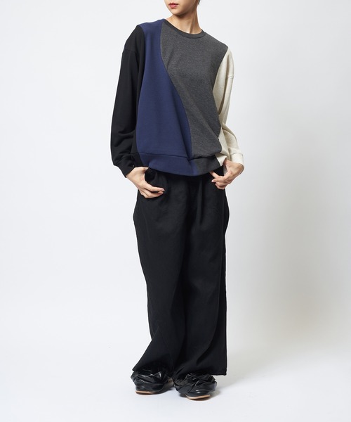 gomme(ゴム)の「ウェーブT(Tシャツ/カットソー・レディース・パープル/ブラック/チャコールグレー・MEDIUM)」の8枚目の写真