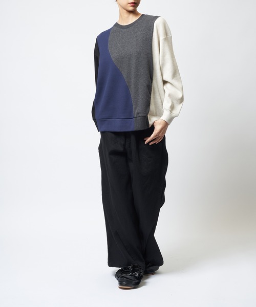 gomme(ゴム)の「ウェーブT(Tシャツ/カットソー・レディース・パープル/ブラック/チャコールグレー・MEDIUM)」の9枚目の写真