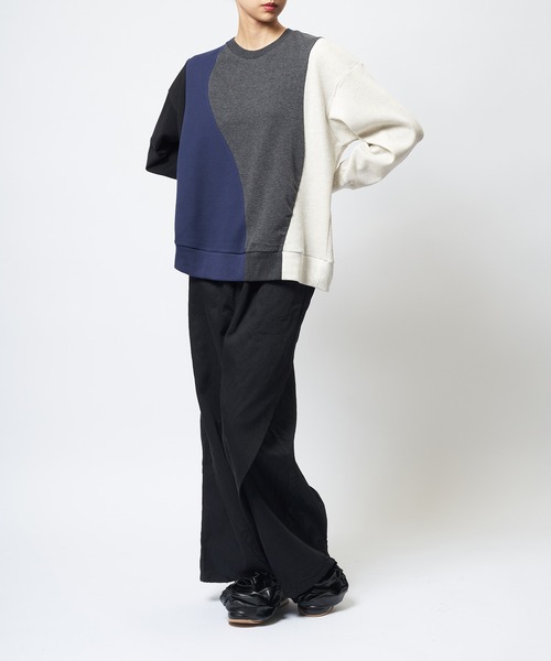 gomme(ゴム)の「ウェーブT(Tシャツ/カットソー・レディース・パープル/ブラック/チャコールグレー・MEDIUM)」の10枚目の写真