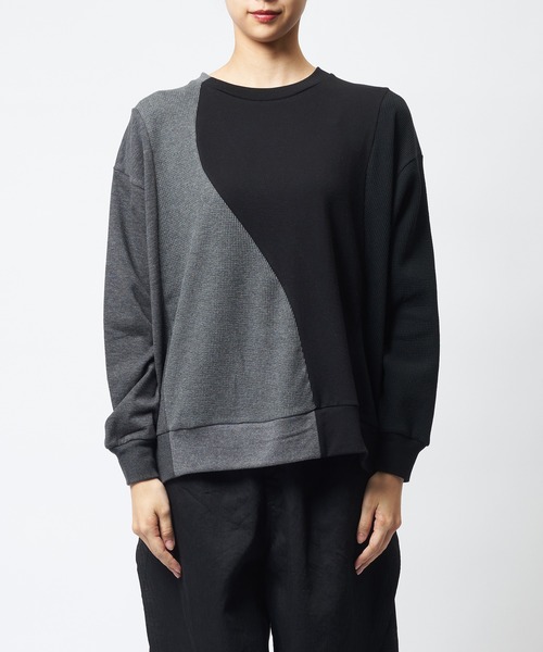 gomme(ゴム)の「ウェーブT(Tシャツ/カットソー・レディース・パープル/ブラック/チャコールグレー・MEDIUM)」の11枚目の写真