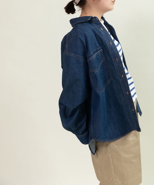 CHILD WOMAN(チャイルドウーマン)の「7ozデニムボウタイ2WAYシャツブラウス(シャツ/ブラウス・レディース・ブルー/サックスブルー・FREE)」の21枚目の写真