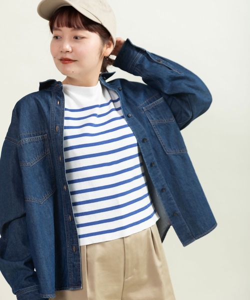 CHILD WOMAN(チャイルドウーマン)の「7ozデニムボウタイ2WAYシャツブラウス(シャツ/ブラウス・レディース・ブルー/サックスブルー・FREE)」の20枚目の写真