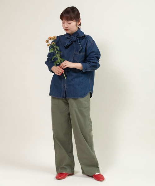 CHILD WOMAN(チャイルドウーマン)の「7ozデニムボウタイ2WAYシャツブラウス(シャツ/ブラウス・レディース・ブルー/サックスブルー・FREE)」の17枚目の写真