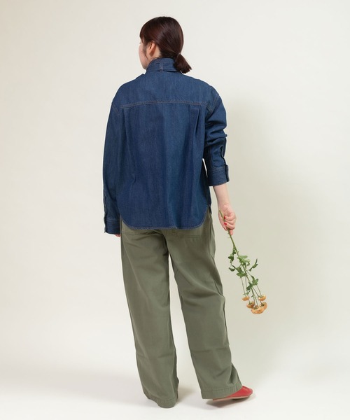 CHILD WOMAN(チャイルドウーマン)の「7ozデニムボウタイ2WAYシャツブラウス(シャツ/ブラウス・レディース・ブルー/サックスブルー・FREE)」の19枚目の写真