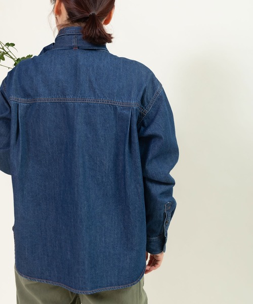 CHILD WOMAN(チャイルドウーマン)の「7ozデニムボウタイ2WAYシャツブラウス(シャツ/ブラウス・レディース・ブルー/サックスブルー・FREE)」の16枚目の写真