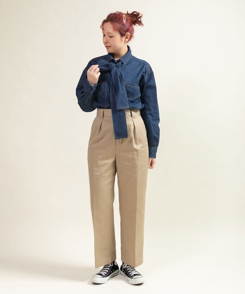 CHILD WOMAN(チャイルドウーマン)の「7ozデニムボウタイ2WAYシャツブラウス(シャツ/ブラウス・レディース・ブルー/サックスブルー・FREE)」の8枚目の写真