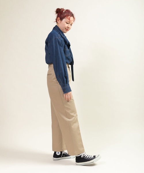 CHILD WOMAN(チャイルドウーマン)の「7ozデニムボウタイ2WAYシャツブラウス(シャツ/ブラウス・レディース・ブルー/サックスブルー・FREE)」の9枚目の写真