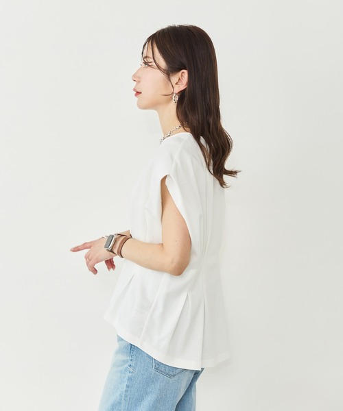 Sirin(シリン)の「デザインタックTシャツ(Tシャツ/カットソー・レディース・ベージュ/ネイビー/ホワイト・FREE)」の13枚目の写真