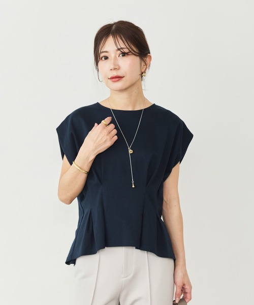 Sirin(シリン)の「デザインタックTシャツ(Tシャツ/カットソー・レディース・ベージュ/ネイビー/ホワイト・FREE)」の19枚目の写真