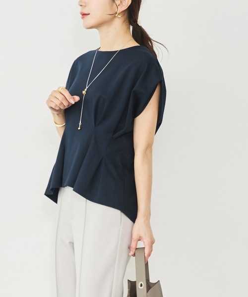 Sirin(シリン)の「デザインタックTシャツ(Tシャツ/カットソー・レディース・ベージュ/ネイビー/ホワイト・FREE)」の21枚目の写真